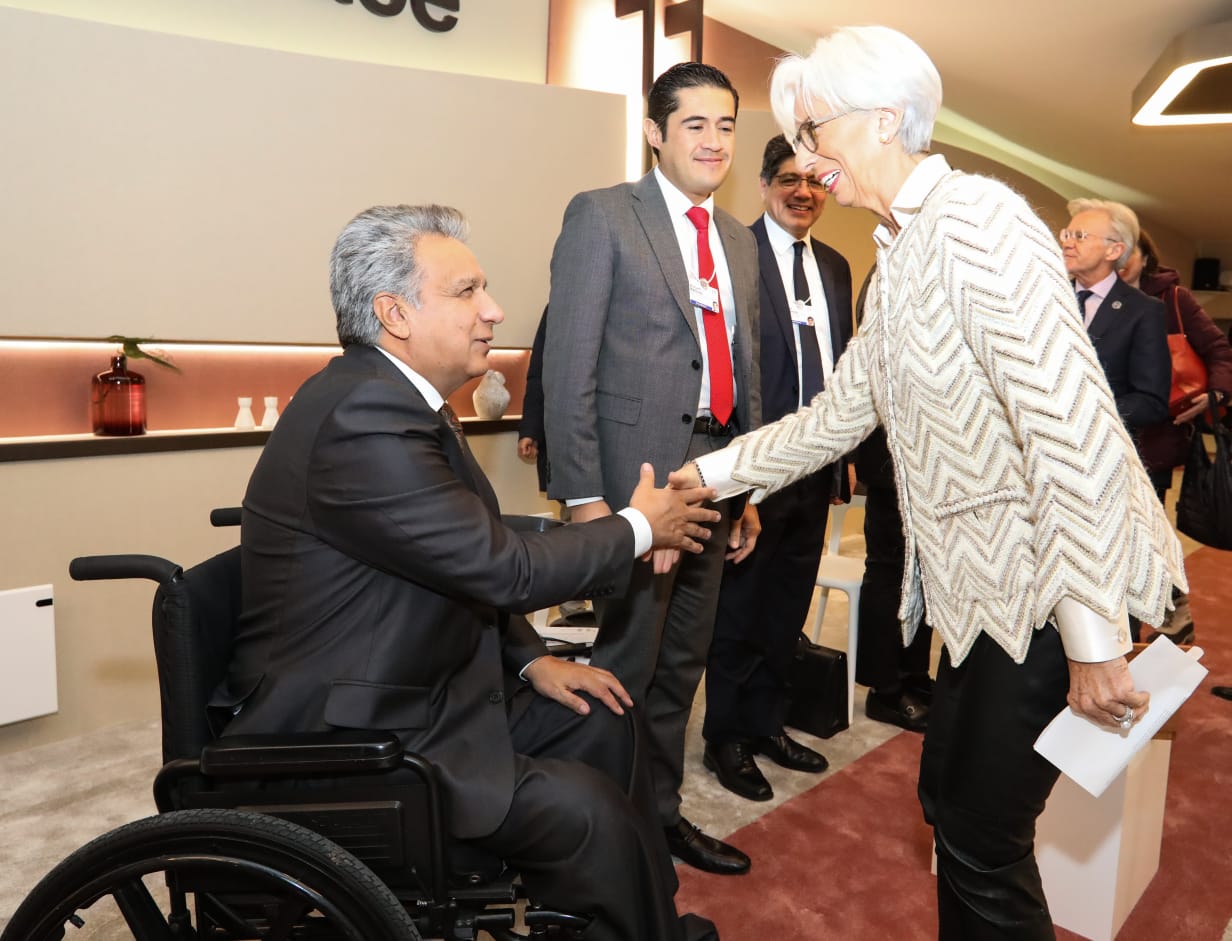 Lenín Moreno junto a Christine Lagarde