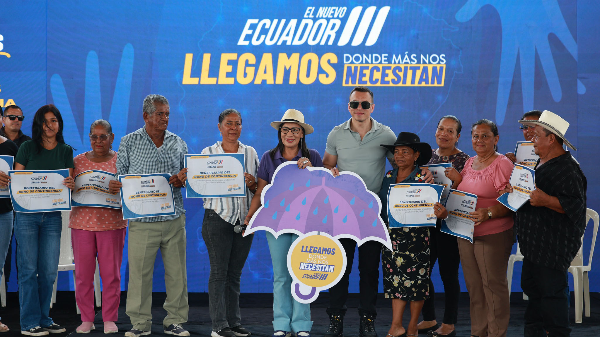 PRESIDENTE NOBOA REFUERZA LA ATENCIÓN POR LA ÉPOCA LLUVIOSA EN BABA, CANTÓN DE LOS RÍOS, CON 2.819 BONOS DE CONTINGENCIA